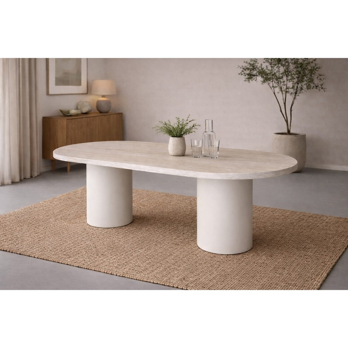 Narvik Ovalt matbord Beige