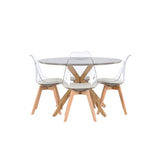 Piazza, Edvin Rund matgrupp Natur, Transparent, Vit, Grå, ⌀120