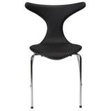 Dolphin Stol Black Leather, Chrome