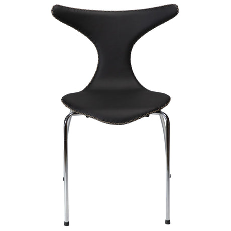 Dolphin Stol Black Leather, Chrome