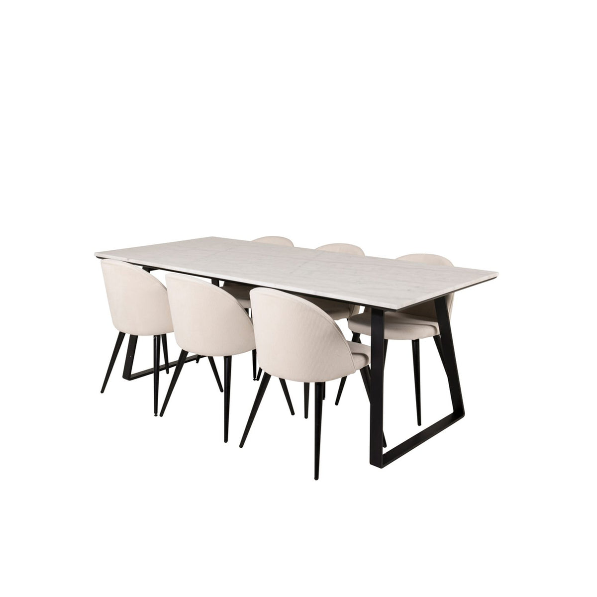 Estelle, Velvet Rektangulär matgrupp Grön