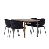 Andy, Selma Oval matgrupp Svart, Natur, 180 x 90