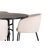 Copenhagen, Berit Rund matgrupp Beige,Svart, Svart, ⌀140