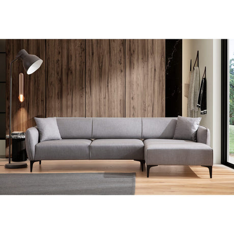 Gaborone (270-140 x 95 x 67 cm) Hörnsoffa Grå, Höger