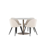 Lycke, Velvet Rund matgrupp Beige,Svart, Beige, ⌀110