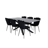Piazza, Limhamn Rektangulär matgrupp Svart, Svart, mörkgrå, 180 x 90