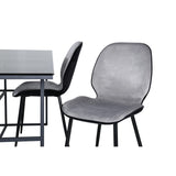 Leif, Emma Rektangulär matgrupp Svart,Grå, Svart, 200 x 90