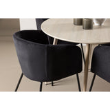 Plaza, Berit Rund matgrupp Svart, Vitputsad, 4st