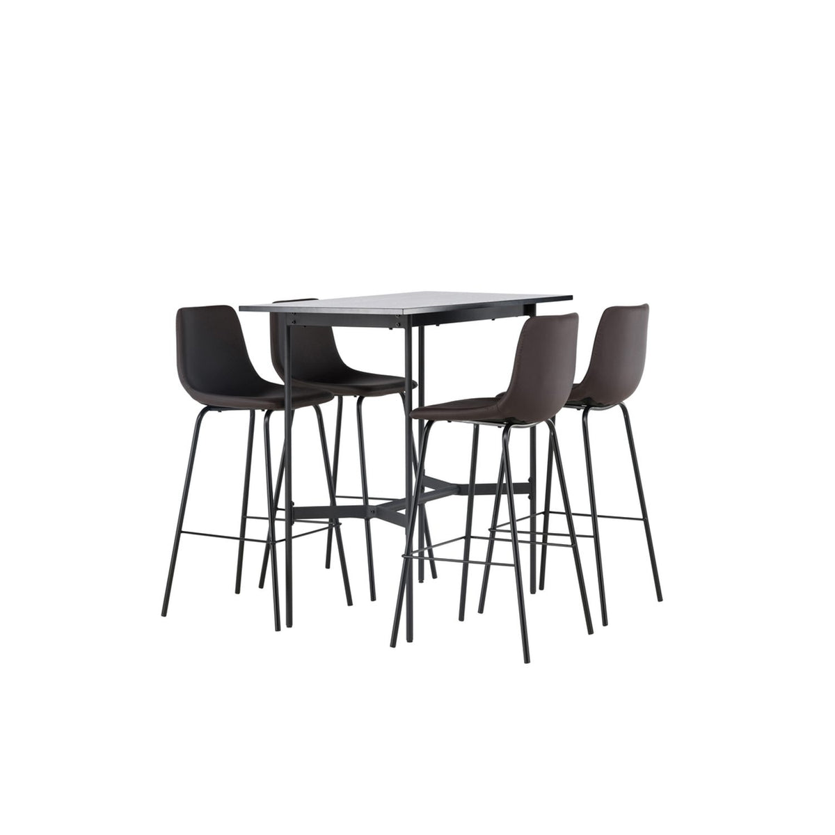 Rax, Alexi Rektangulär matgrupp Svart,Brun, Svart, 120 x 60