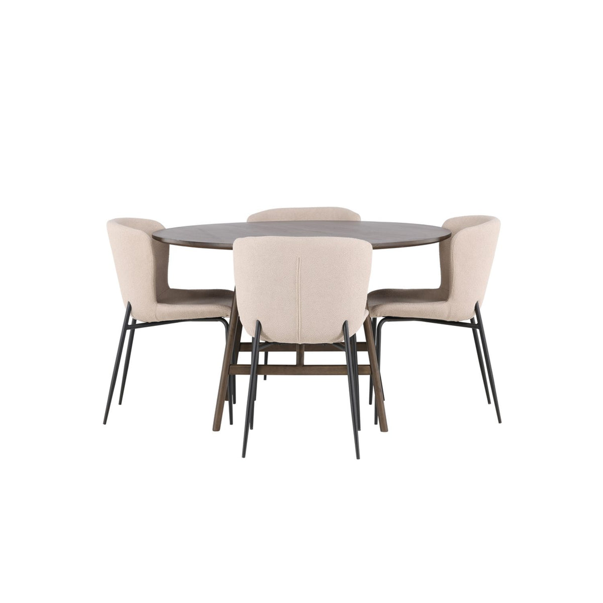 Kaseidon, Modesto Rund matgrupp Beige, svart, Mörkbrun, ⌀100