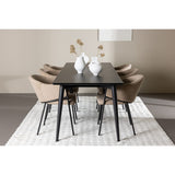 Ellis, Evelina Rektangulär matgrupp Beige,Svart, Svart, 230 x 85