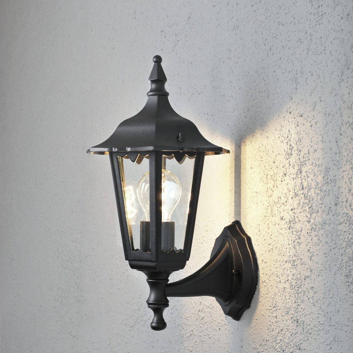 Firenze E27 Liten Vägglampa Ute Upp, Svart