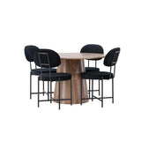 Lanzo, Stella Rund matgrupp Svart, Natur, 4st
