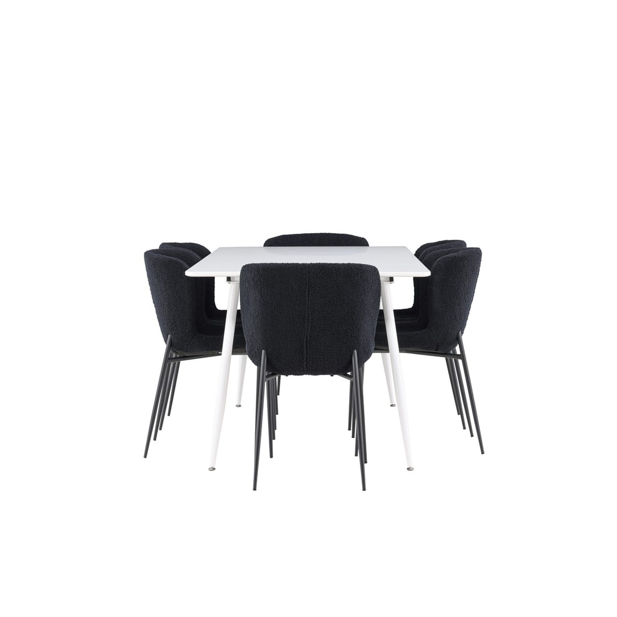 Silar, Modesto Rektangulär matgrupp Svart, Vit, 180 x 90