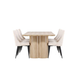 Olivia, Leone Rektangulär matgrupp Beige, Natur, 6st