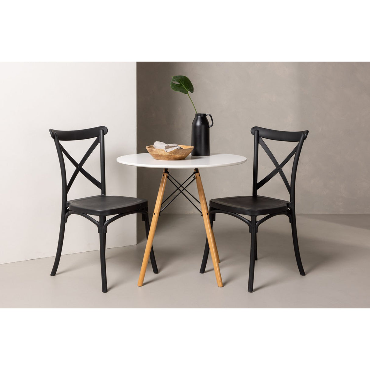 Danburi, Crosett Rund matgrupp Svart, Vit, ⌀60