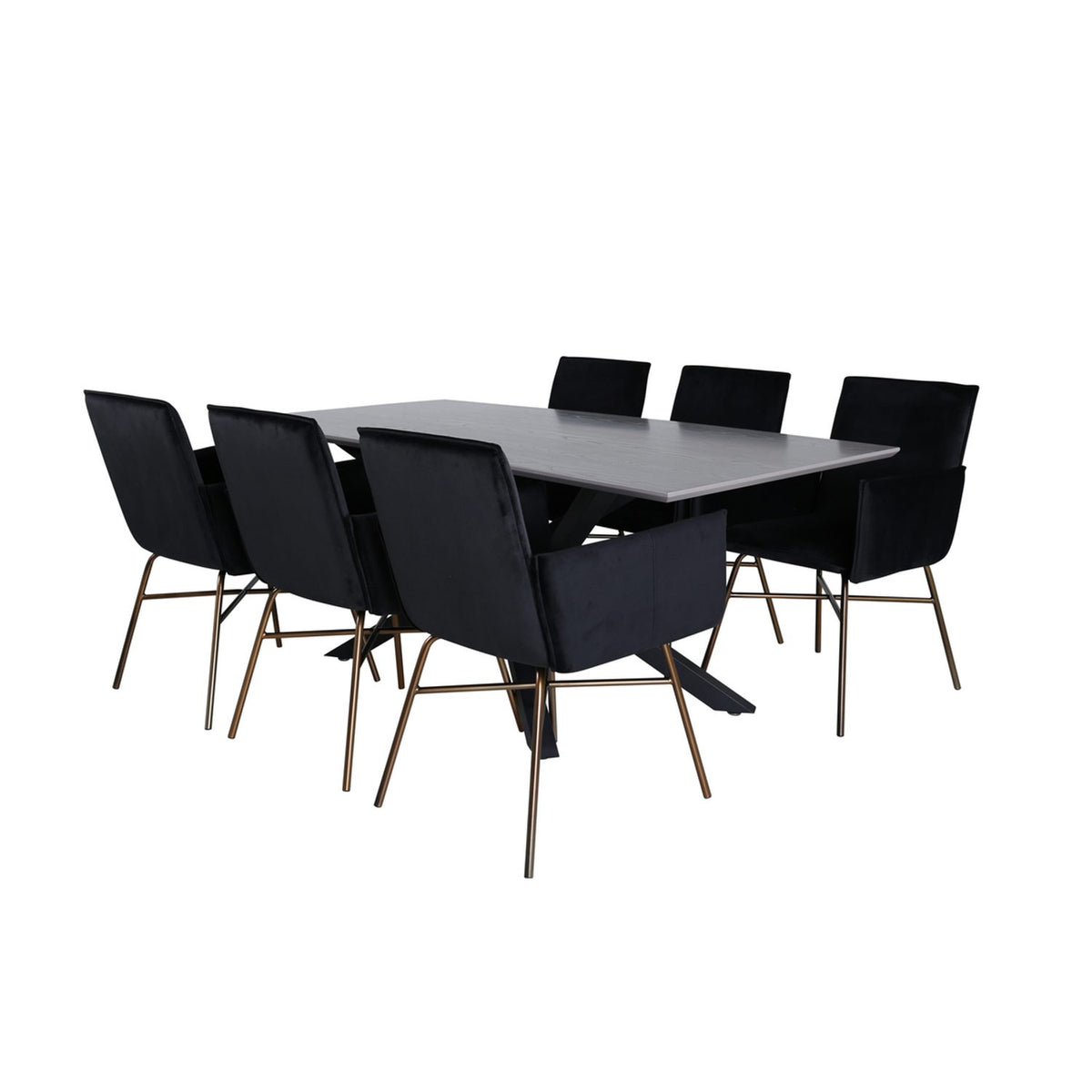 Piazza, Petra Rektangulär matgrupp Mörkgrå