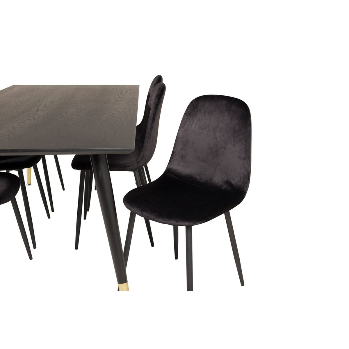 Dipp, Polar Rektangulär matgrupp Svart, Svart, Guld, 180 x 90