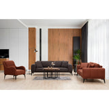 Sapporo 3 (235 x 90 x 80 cm) 3-sitssoffa Rio-röd