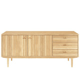 Sideboard Nr.420 2st Trädörrar 3st Lådor 186x80 cm Oljad Ek