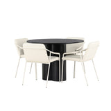 Olivia, Tvist Rund matgrupp Beige, Svart, ⌀110