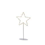 Metall Stående 20 Amber LED 40 cm Julstjärna Inne Silver