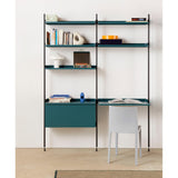 Pier System 12 2 sektioner 162 × 46,5 × 209 cm Hyllsystem PS Black, Black – anodiserad aluminium