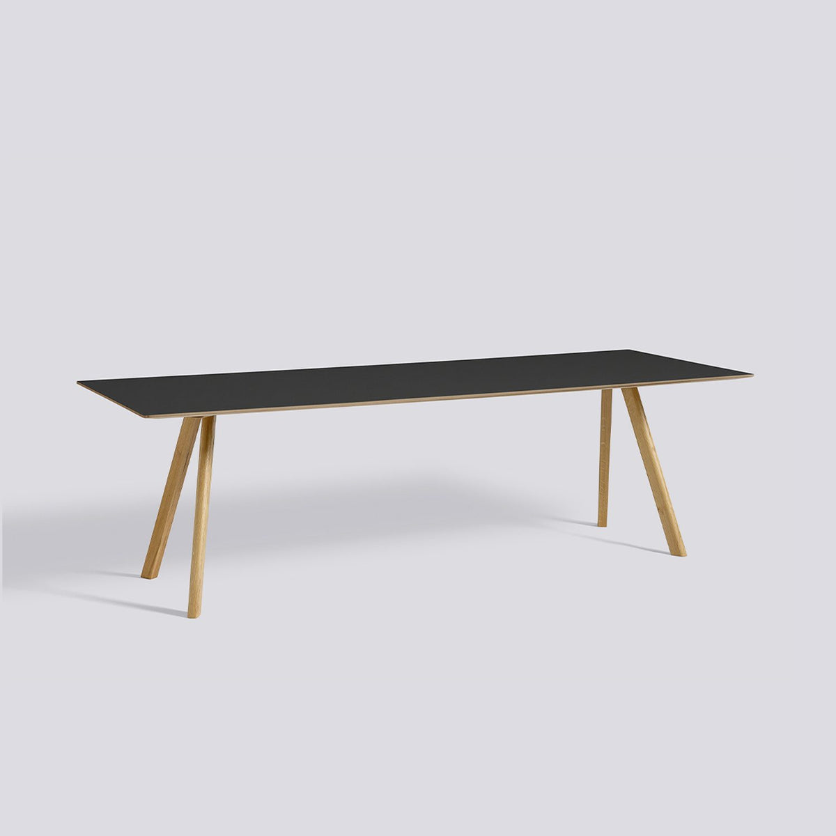 CPH 30 L250 × B90 × H74 cm Matbord Black – linoleum, massiv ek med vattenbaserad lack