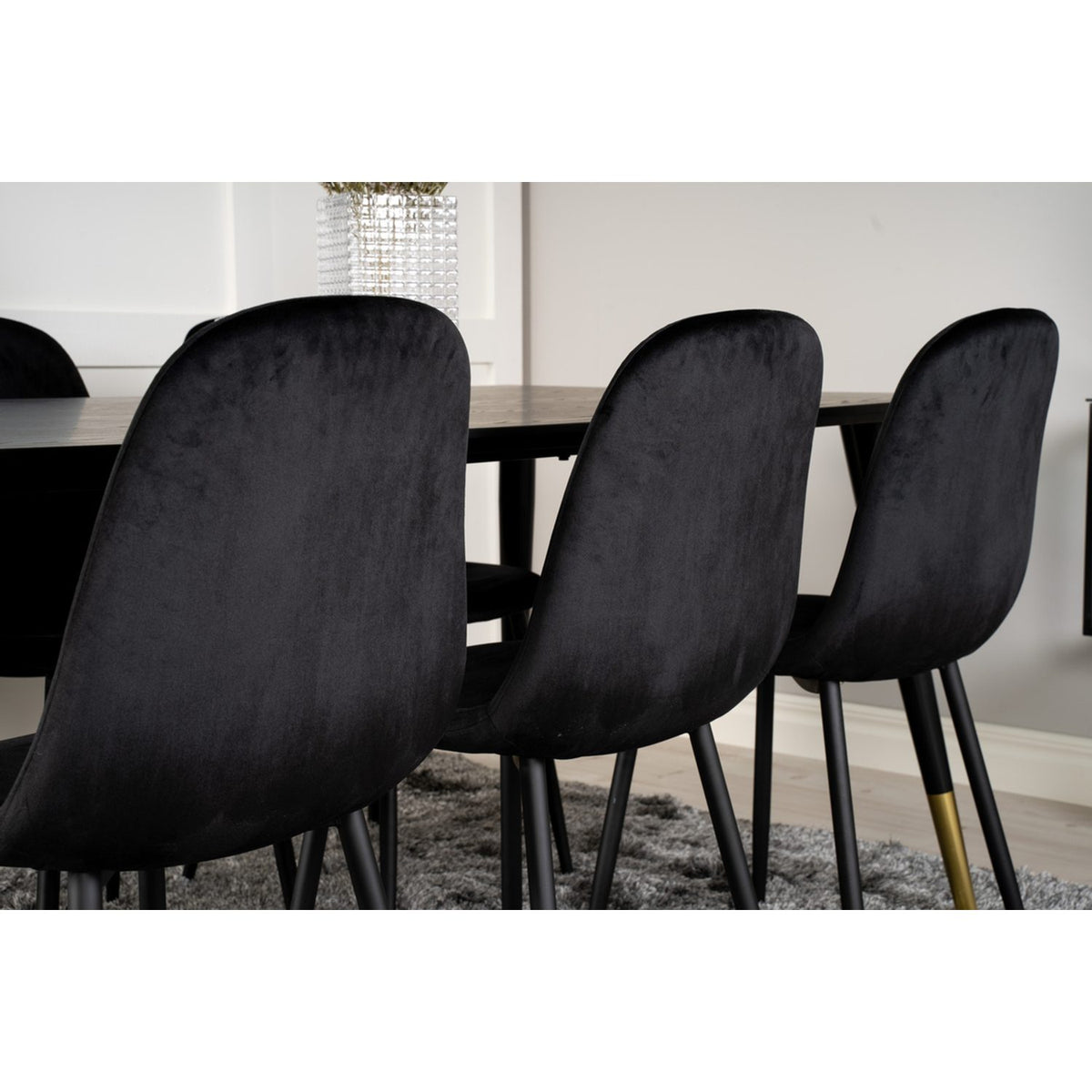 Dipp, Polar Rektangulär matgrupp Svart, Svart, Guld, 180 x 90