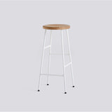 Cornet 75 cm Barpall oljad massiv ek, Cream white – pulverlackerat stål