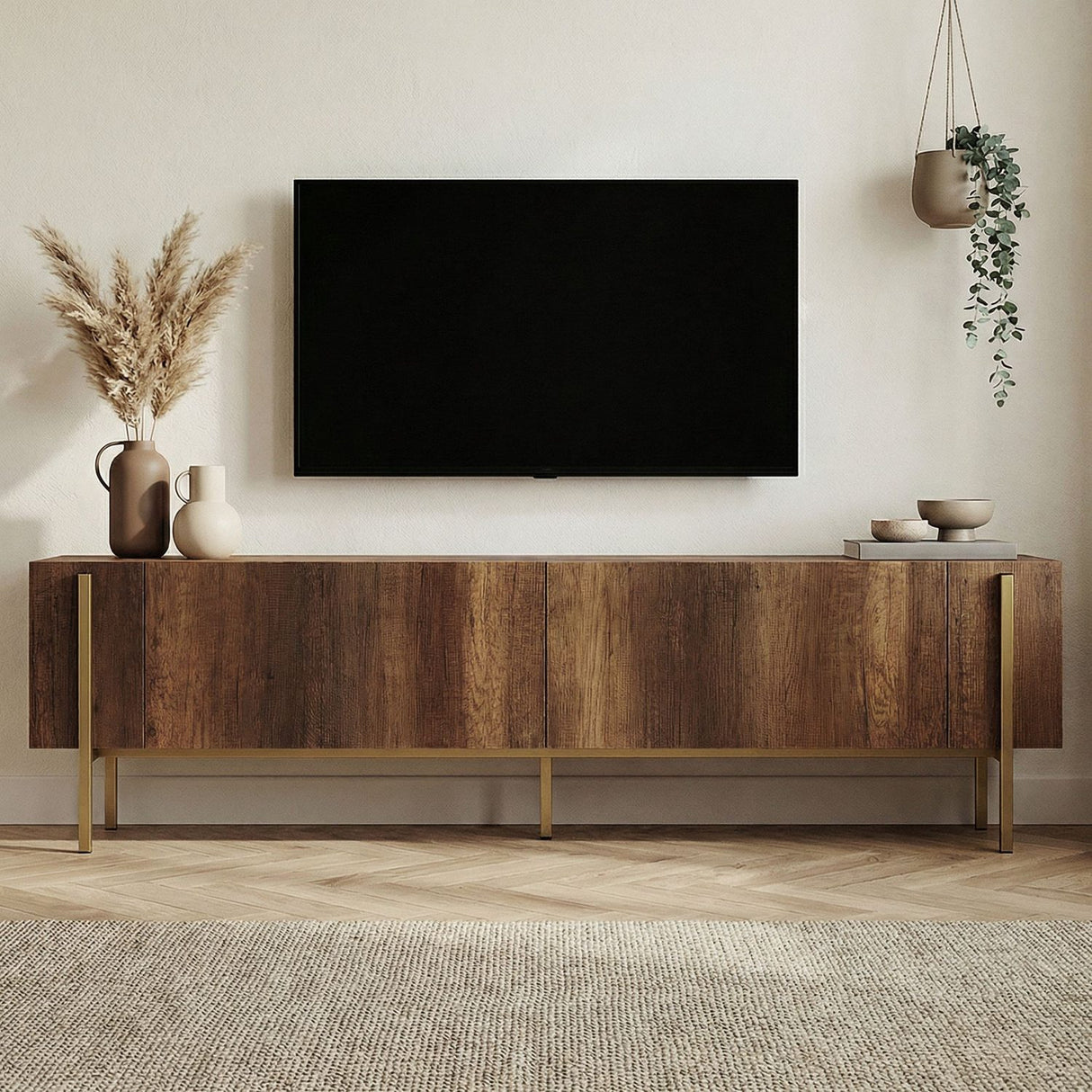 Carlito TV-bänk Walnut Gold