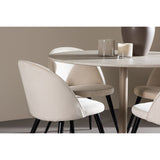 Lycke, Velvet Rund matgrupp Beige,Svart, Beige, ⌀110