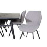 Sleek, Gemma Rektangulär matgrupp Svart,Grå, Svart, 195 x 95