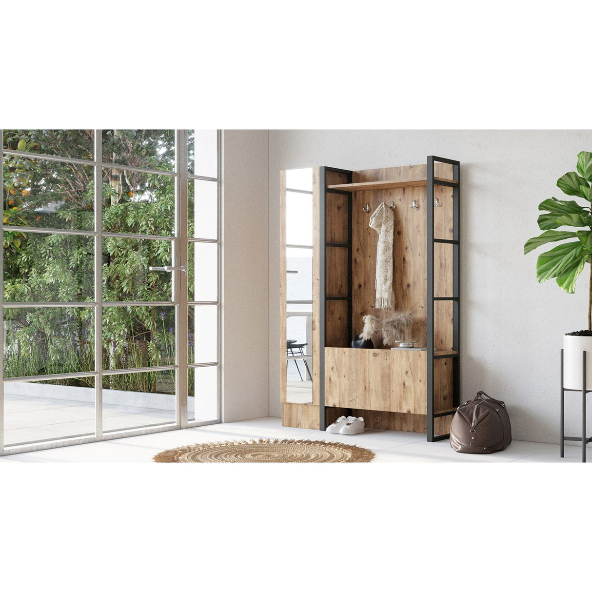 Paramaribo Slim (90 x 180 x 34 cm) Atlantisk furu Hallstativ