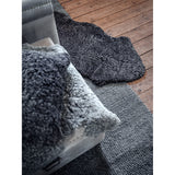 Curly Dubbel Fårskinn Fäll Dark Grey