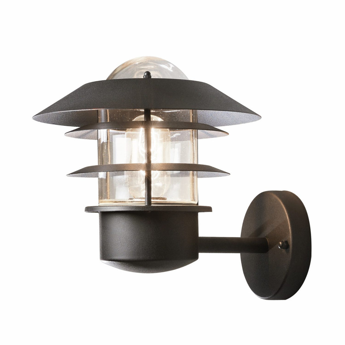 Modena E27 24 cm Vägglampa Ute Svart, Upp