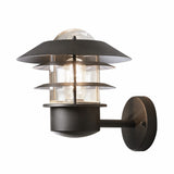 Modena E27 24 cm Vägglampa Ute Svart, Upp