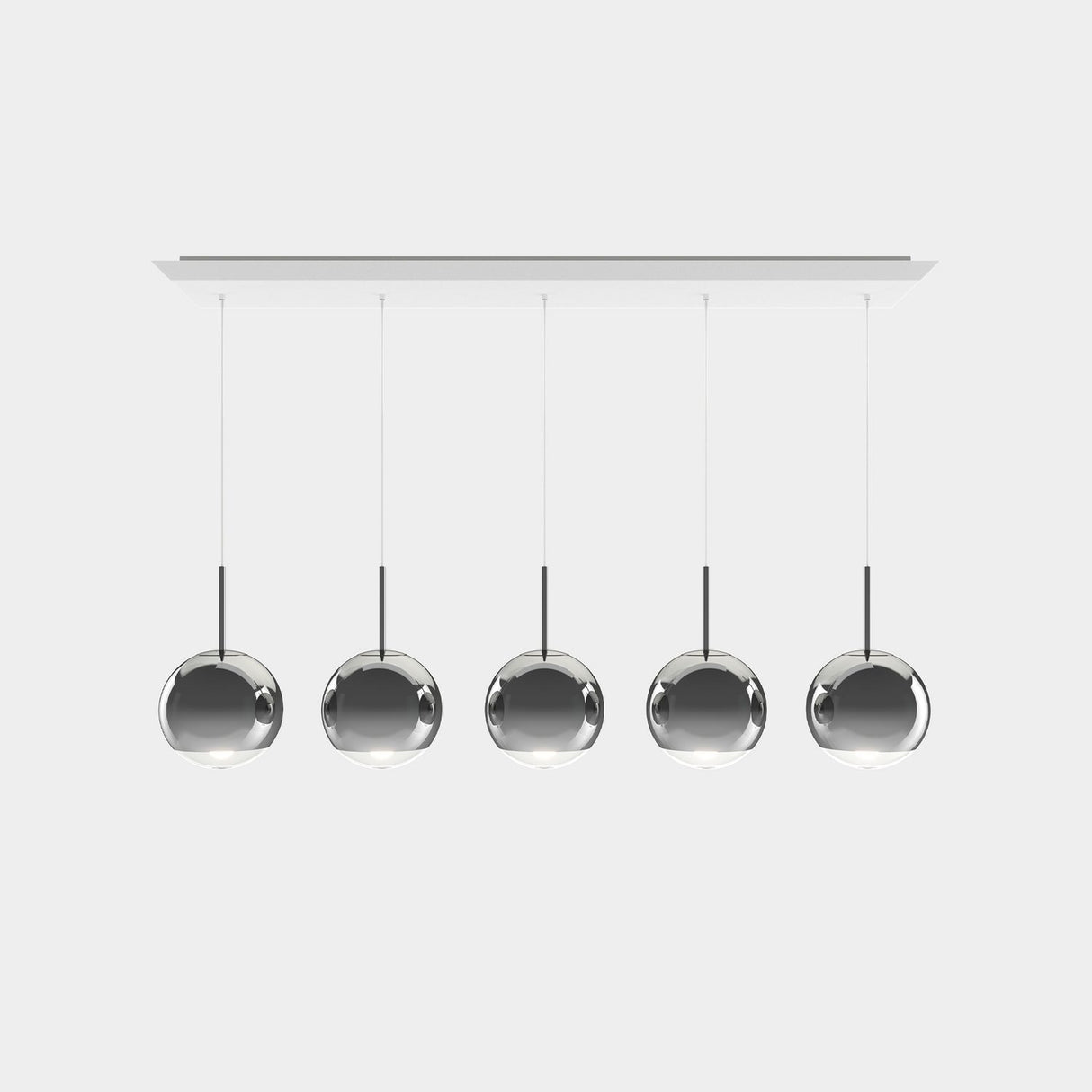 Mirror Ball Linear Pendelsystem LED Silver