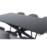 Piazza, Velvet Rektangulär matgrupp Svart,Grå, Svart, 180 x 90