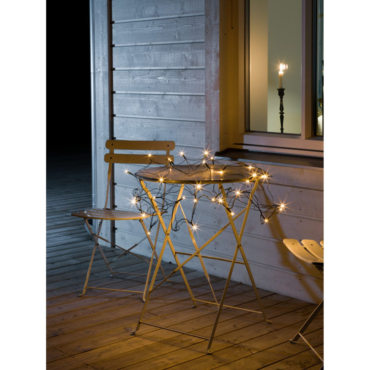Nät LED Svart kabel 24V/IP44 Ljusslinga Ute 1x1m, Amber