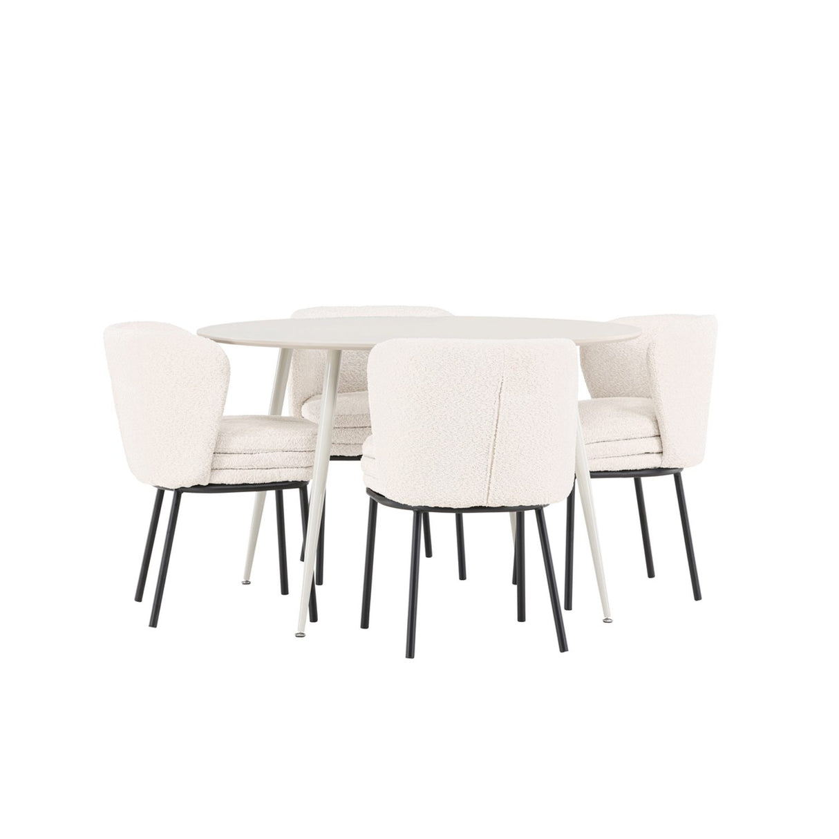 Plaza, Agnes Rund matgrupp Svart,Vit, Beige, ⌀120