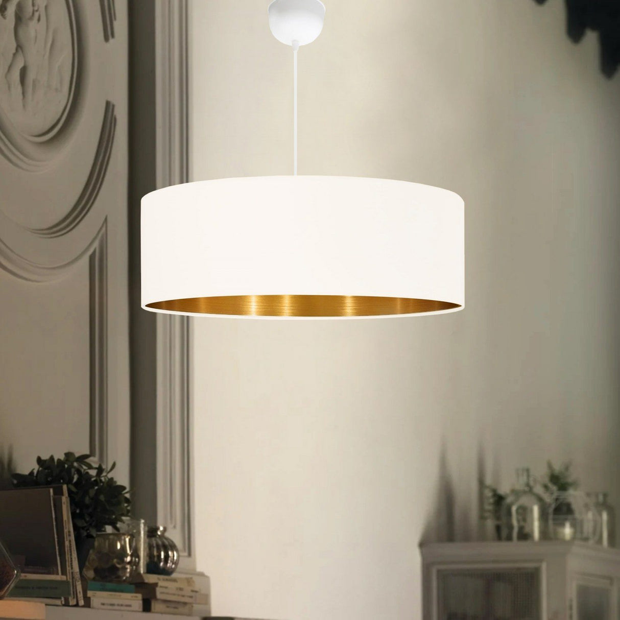 Reykjavik (H 70 cm) Cream Gold Ljuskrona