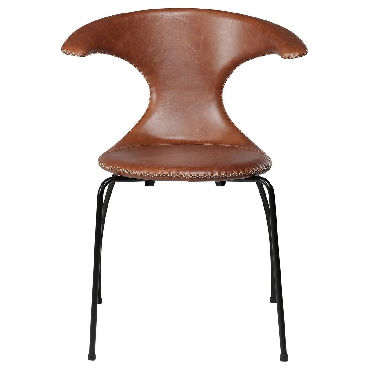 Flair Stol Light Brown Leather, Black