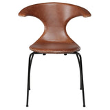 Flair Stol Light Brown Leather, Black