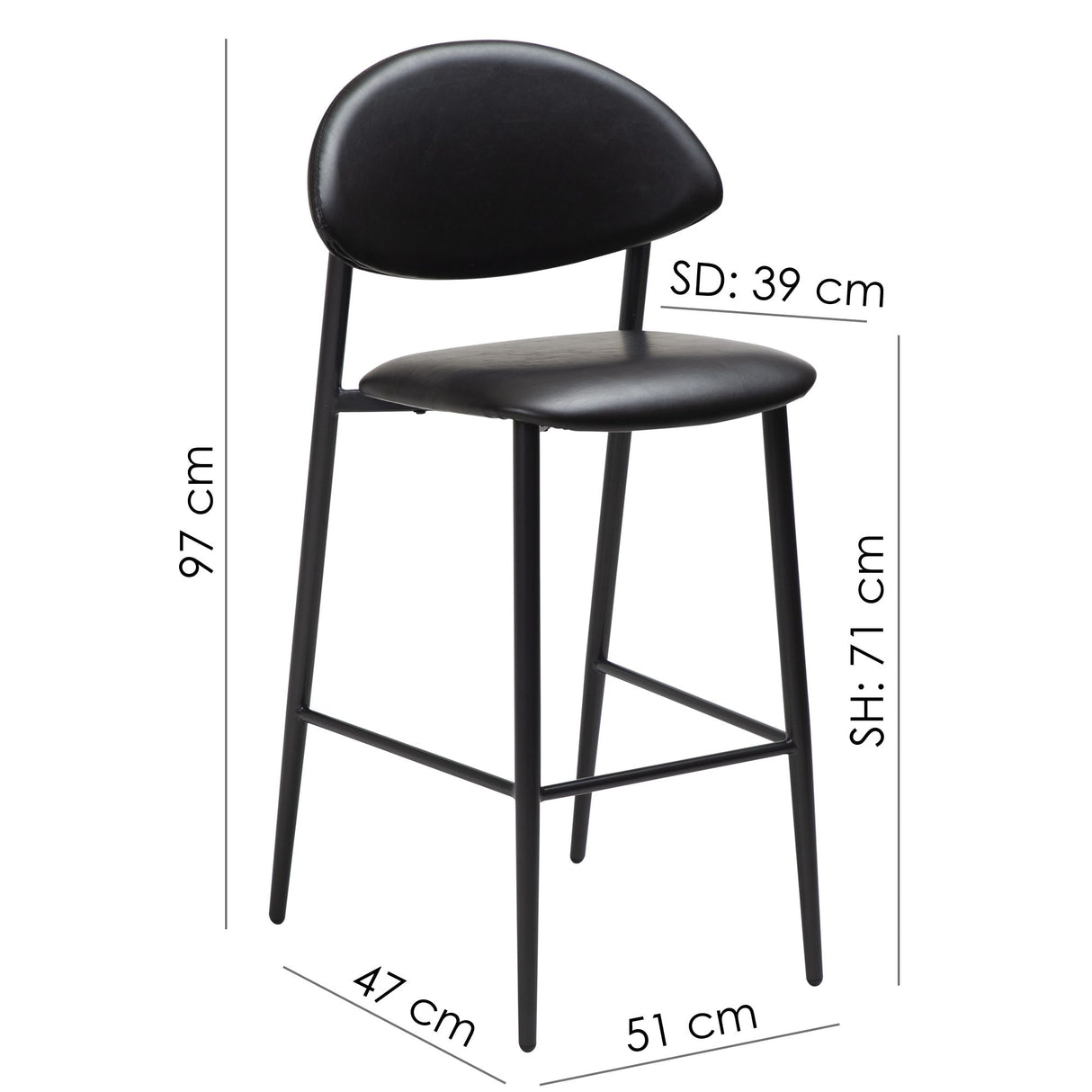 Tush Barstol Vintage Black