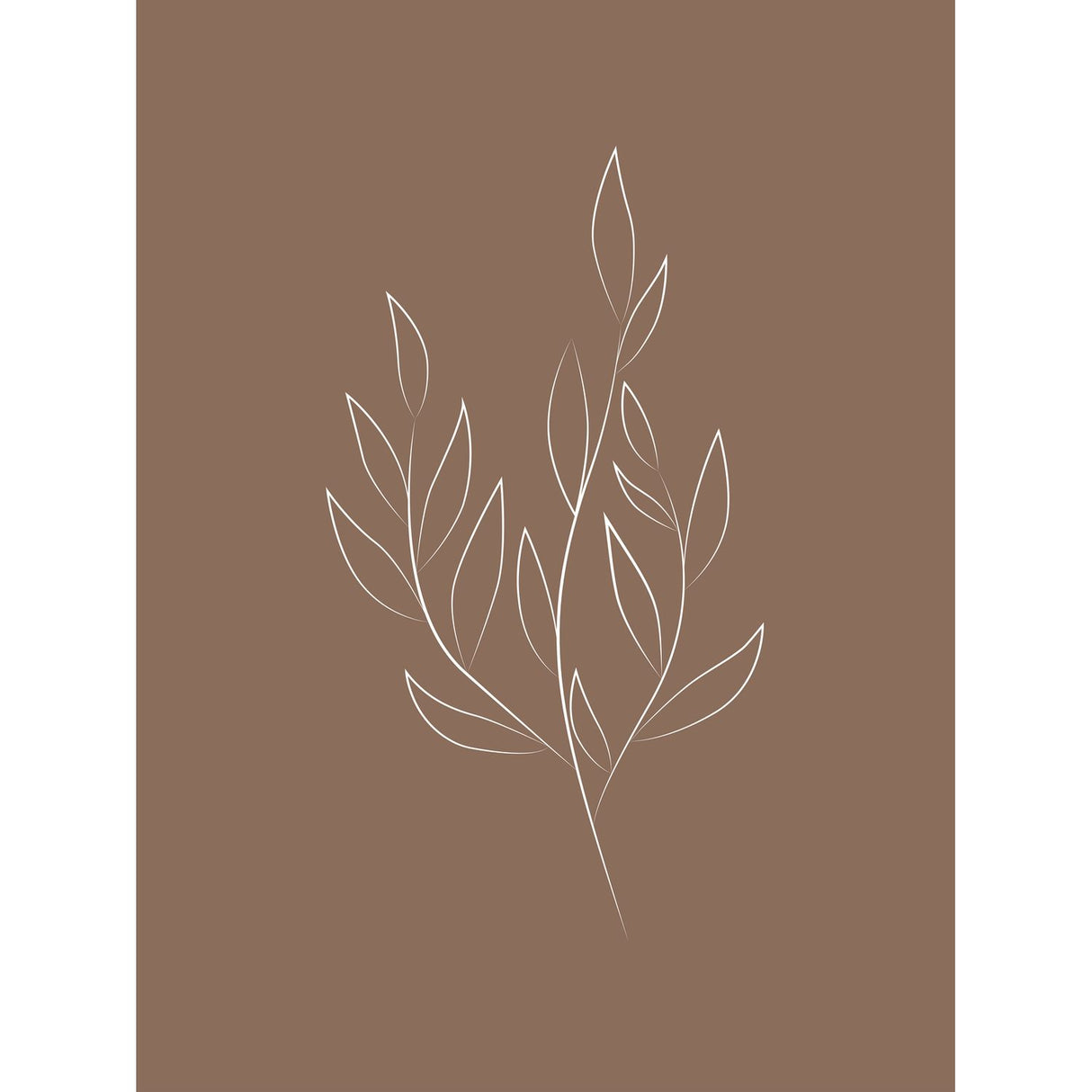 Ritat blad Poster Brun, 30 x 40 cm