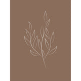 Ritat blad Poster Brun, 30 x 40 cm