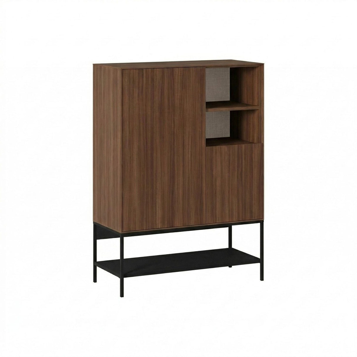 Amira (90 x 125 x 40 cm) Sideboard Milano valnötträ svart svart