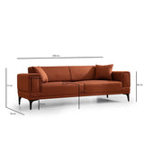 Horizon (230 x 95 x 77 cm) 3-sitssoffbädd Rio-röd
