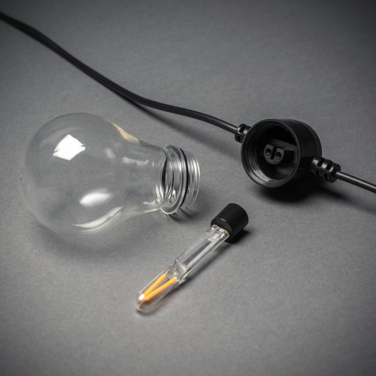 E27 10 Amber LED, Utbytbar Dimmer Oval Ljusslinga Ute